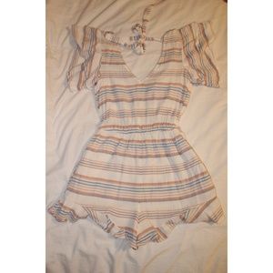 Stripped Ruffle Romper